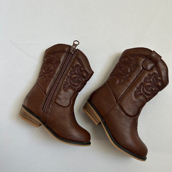Cat & Jack Brown -  Baby - Toddler - Cowboy/ Cowgirl Boots (Size 6) - Picture 1 of 5